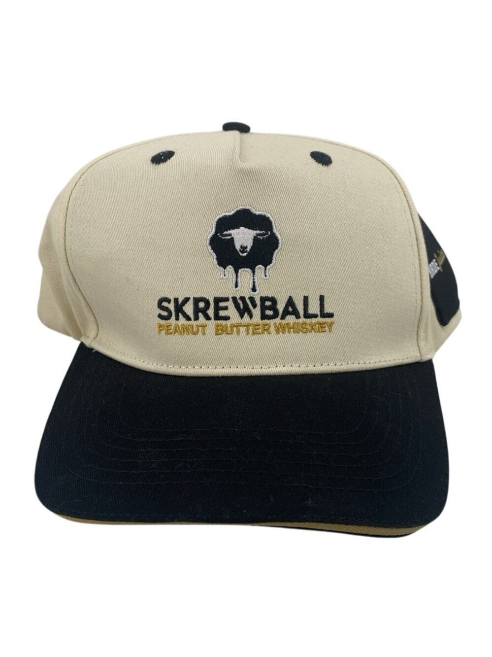 Skrewball Unisex Adjustable Tan & Black Baseball Cap Cotton Birdie Juice New